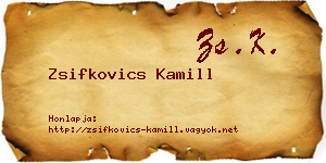 Zsifkovics Kamill névjegykártya